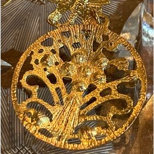 Gold filled Aurora borealis round chandelier earrings